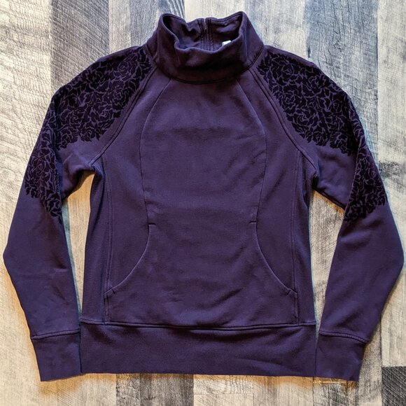 Lululemon Floral Flock Pullover Sweatshirt Black Cherry - Picture 2 of 7